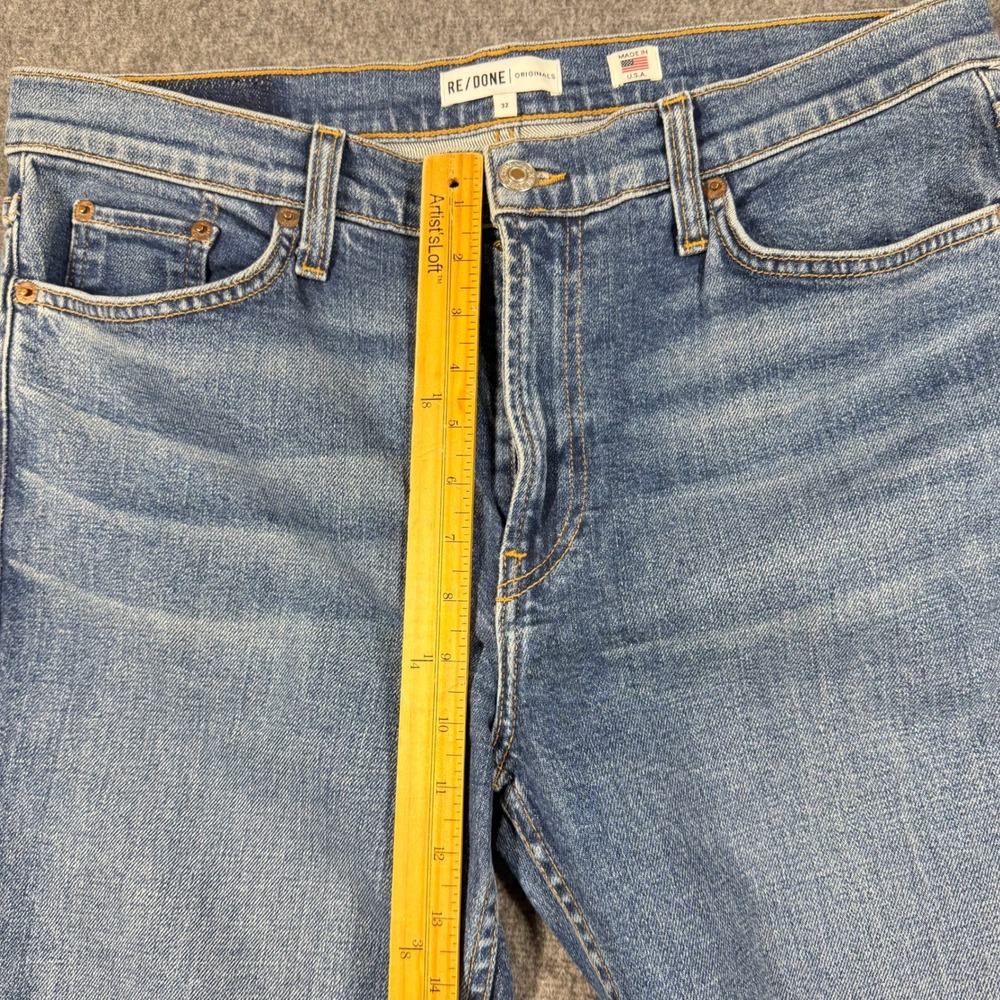 RE/DONE Originals Womens High Rise Kick Flare Jeans Blue Size 32 Made in USA - Picture 5 of 13